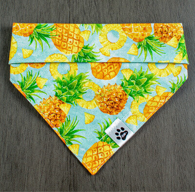 Pineapple On Blue - Bandana | Reversible