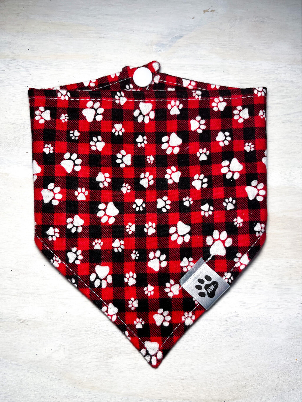 Dog Paws on buffalo - flannel - Bandana
