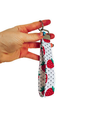 Keychain - Strawberries - Cotton