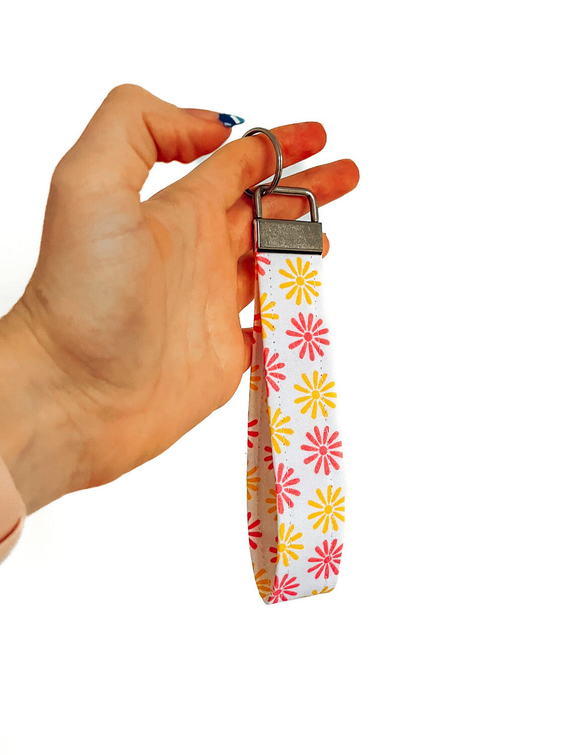 Keychain - Pink & Yellow Stars - Cotton