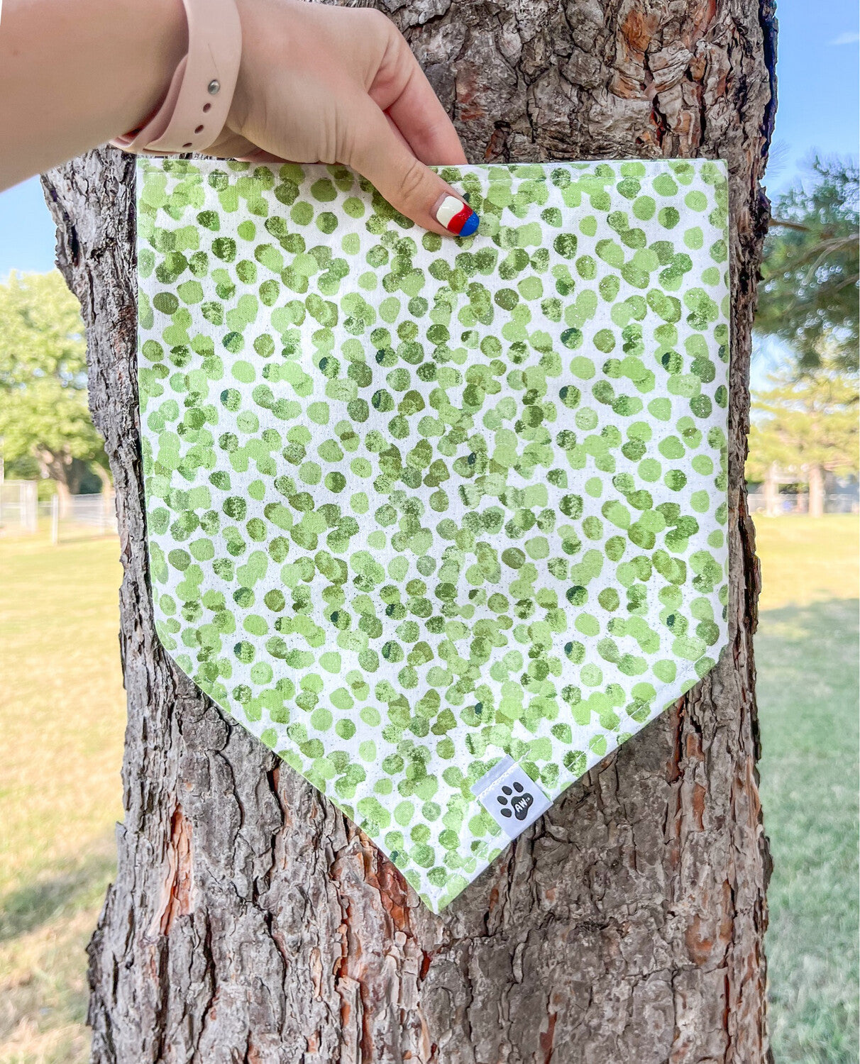 Green Glitter Dots - Bandana