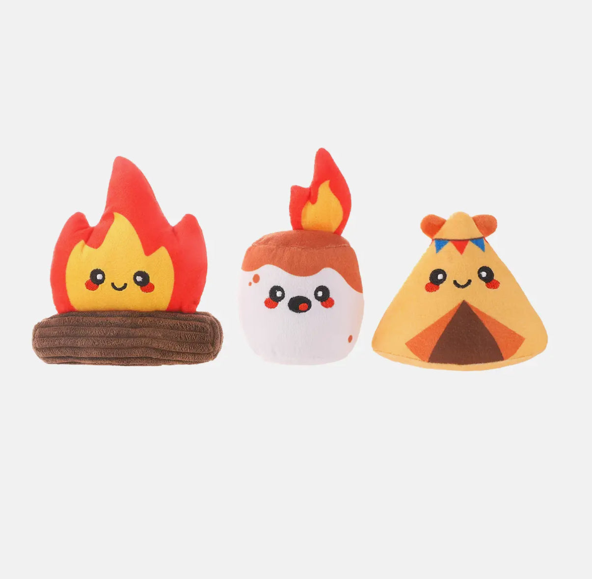 Camping Dog Plush Toys 3 pack